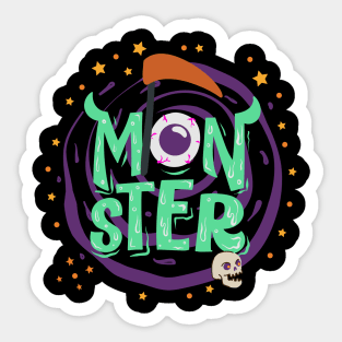 Monster Halloween Graphic T-Shirt Art Sticker